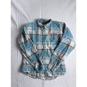 Wrangler Plaid Button Down Long Sleeve Casual Shirt Youth XXL Mens Small‎ *